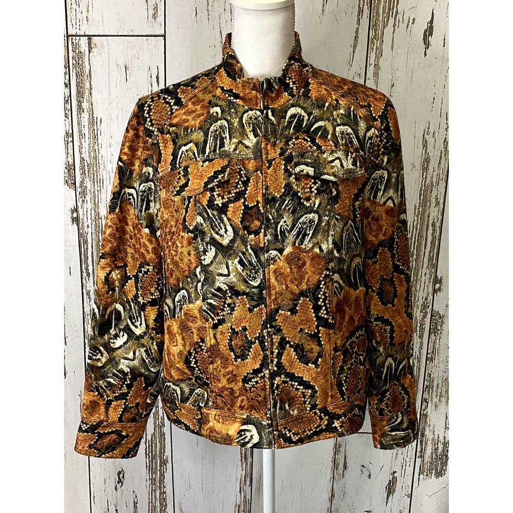 Chico's Snake Skin Print Jacket